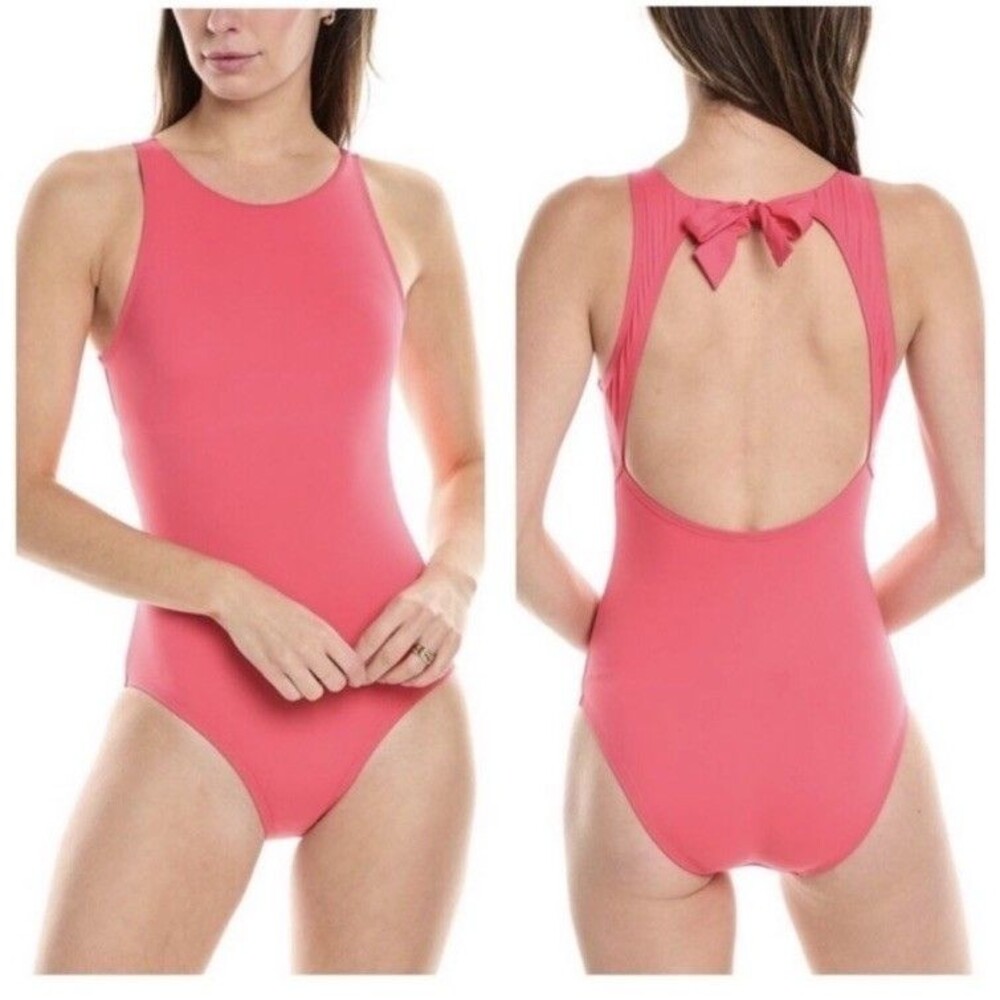 Tommy Bahama One Piece Swimsuit Womens 10 Coral High Neck Beach Resort